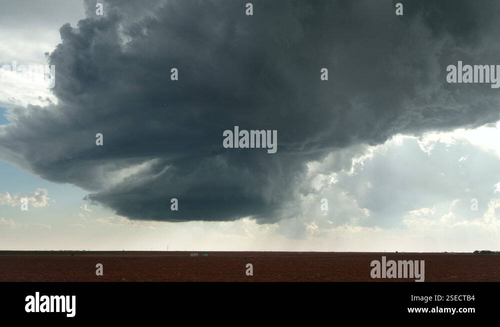 A Storm Moves Through Tornado Alley During Severe Weather Stock Video ...
