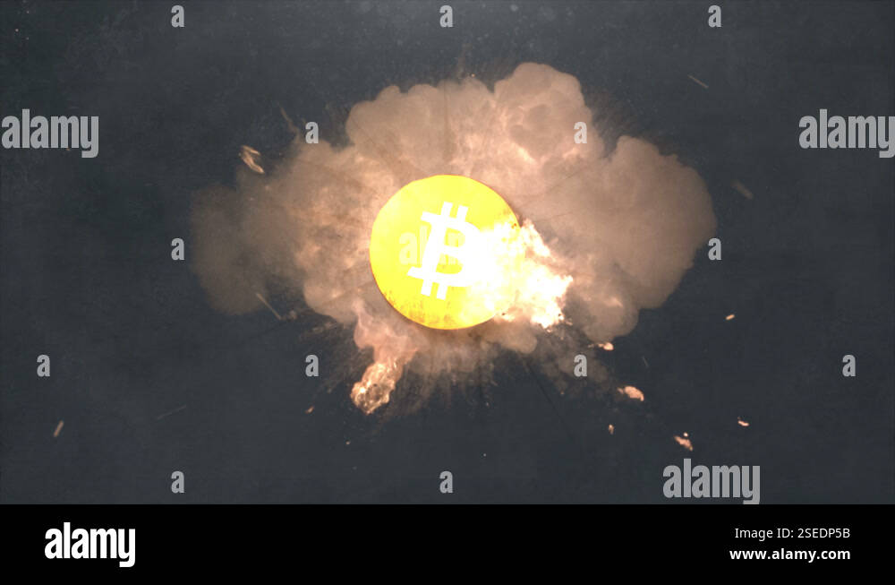 Bitcoin Cryptocurrency Realistic Impact Explosion Logo Reveal ProRes 4k ...