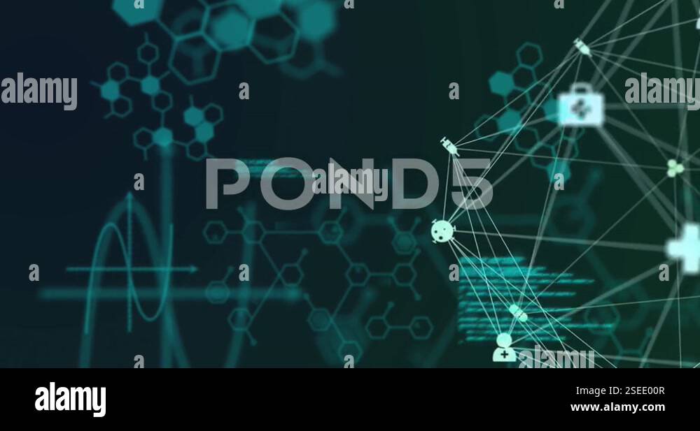 Animation of information and data processing with network of connected ...