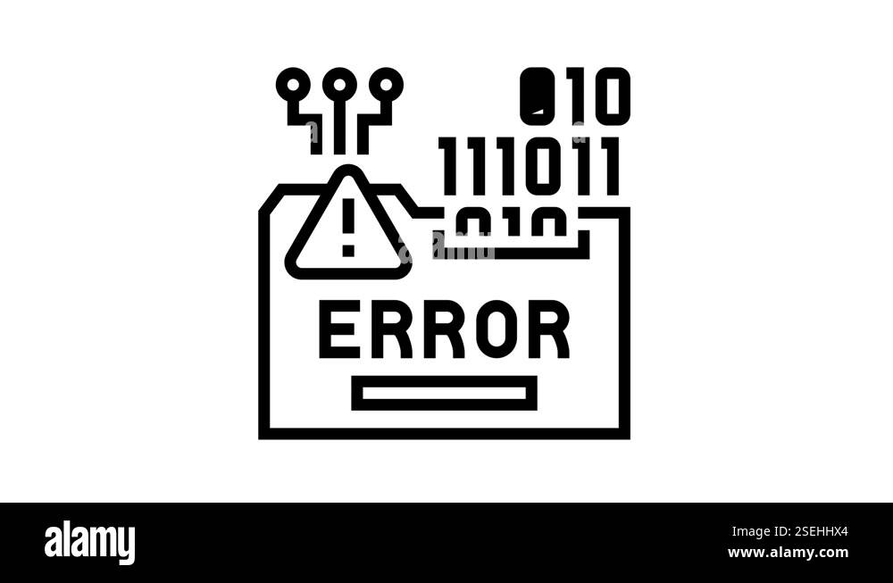 error system line icon animation Stock Video Footage - Alamy