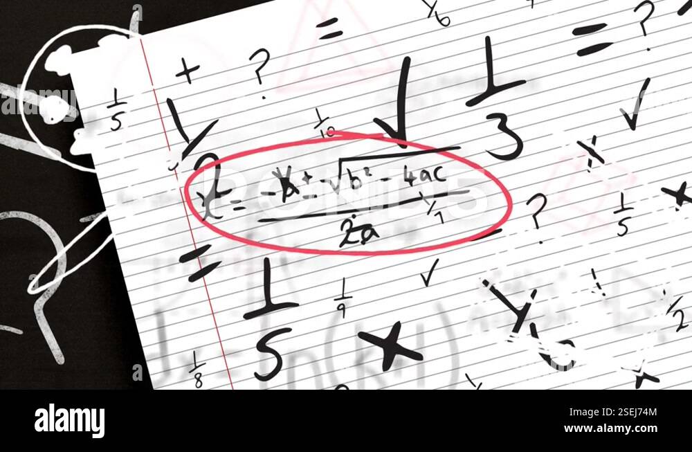 Mathematical equations floating against mathematical symbols on white ...