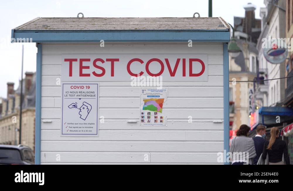 Covid Test Signage in Trouville sur Mer, Test and Vaccination campaign ...