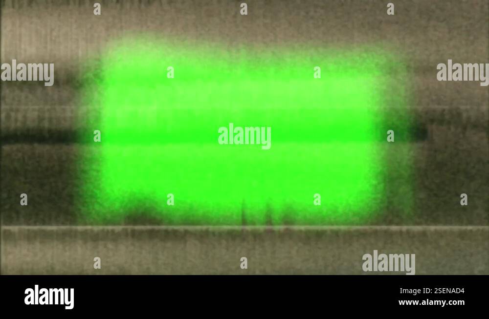Static Interference Analog Radio TV Signal With Bad Interference With Static Noise Green ...