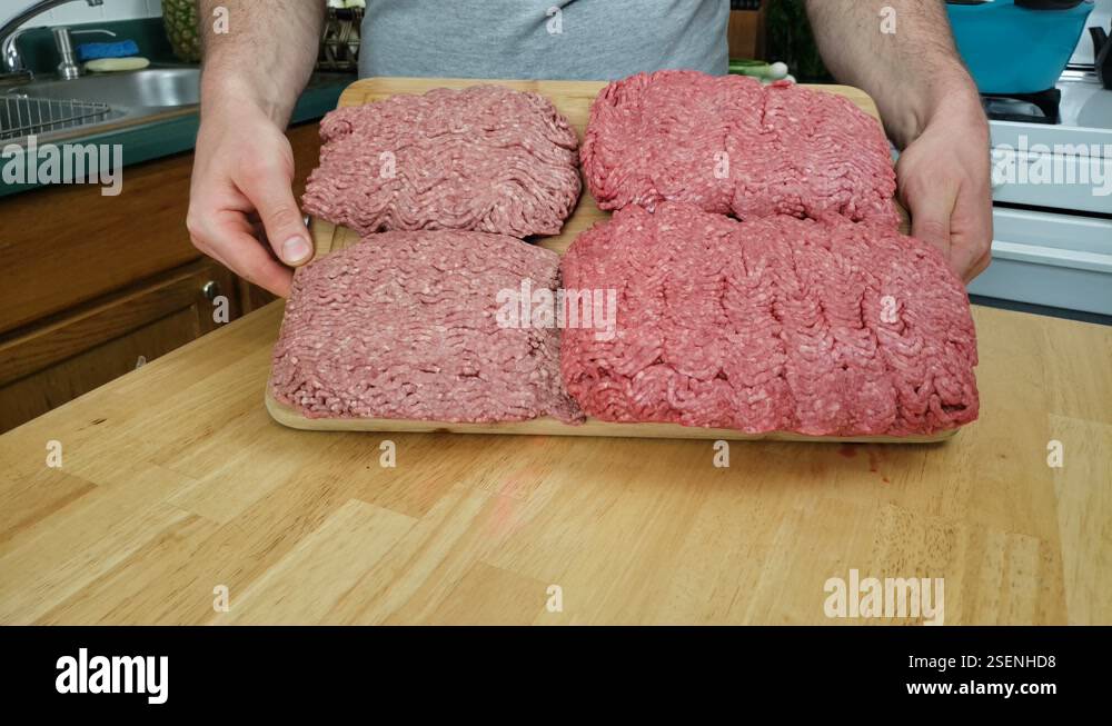 Showing freshly ground beef and pork ready to be cook Stock Video ...