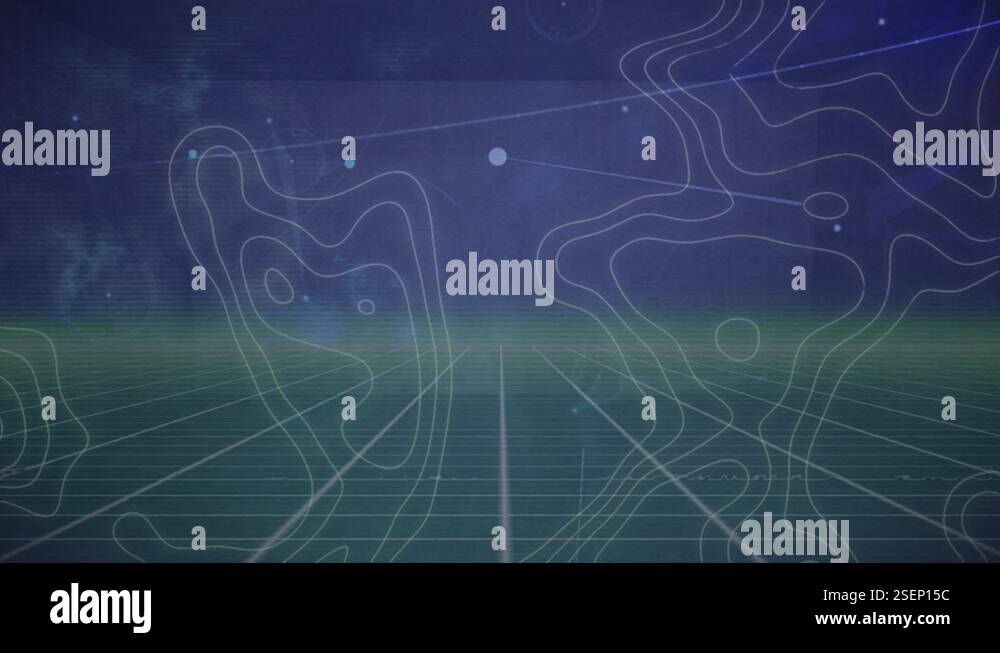 Animation of shapes moving over network of connections Stock Video ...