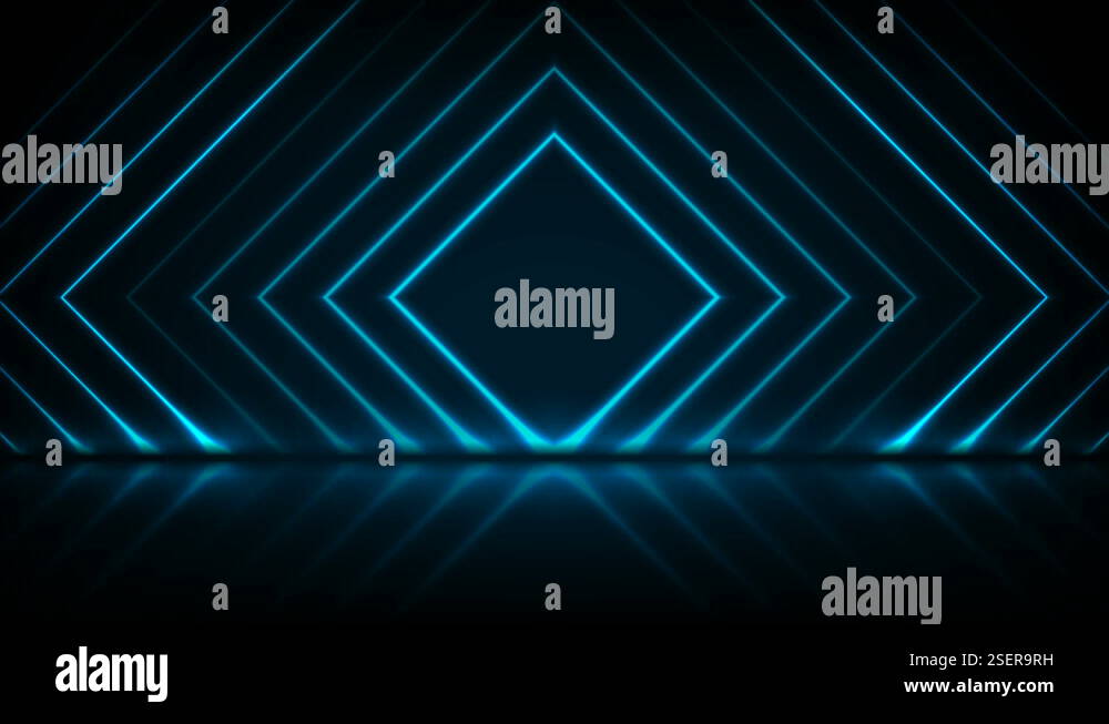 Dark blue neon laser squares technology motion background Stock Video ...