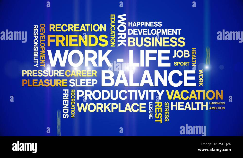 Work-life balance animated word cloud,design animation typography ...