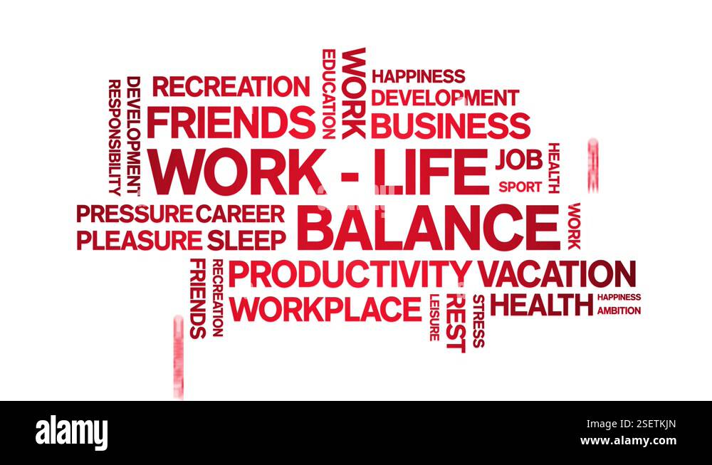Work-life balance animated word cloud,design animation typography ...
