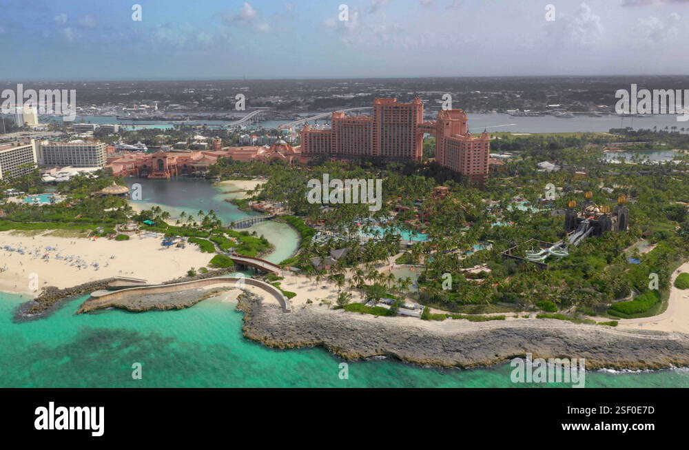 Nassau, Bahamas circa-2021: Aerial view of Atlantis Resort in Nassau ...