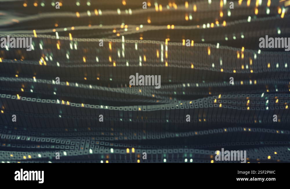 Dynamic matrix of glowing cubes seamless loop 3D render animation Stock ...
