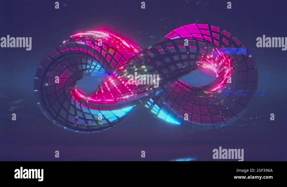 Lemniscate of Bernoulli Infinity sign with VHS grain VJ loop 3D render ...