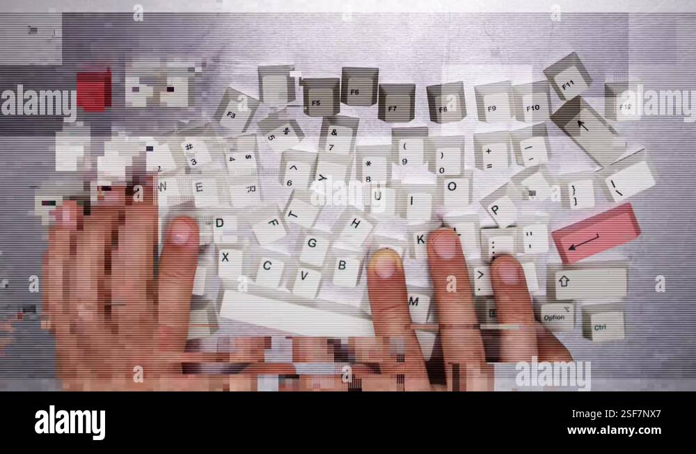 Losse computer keyboard keys moving around Stock Video Footage - Alamy