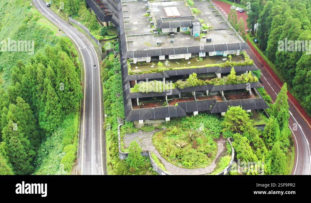 Aerial view of Monte Palace Hotel, Sao Miguel Island, Azores, Portugal ...