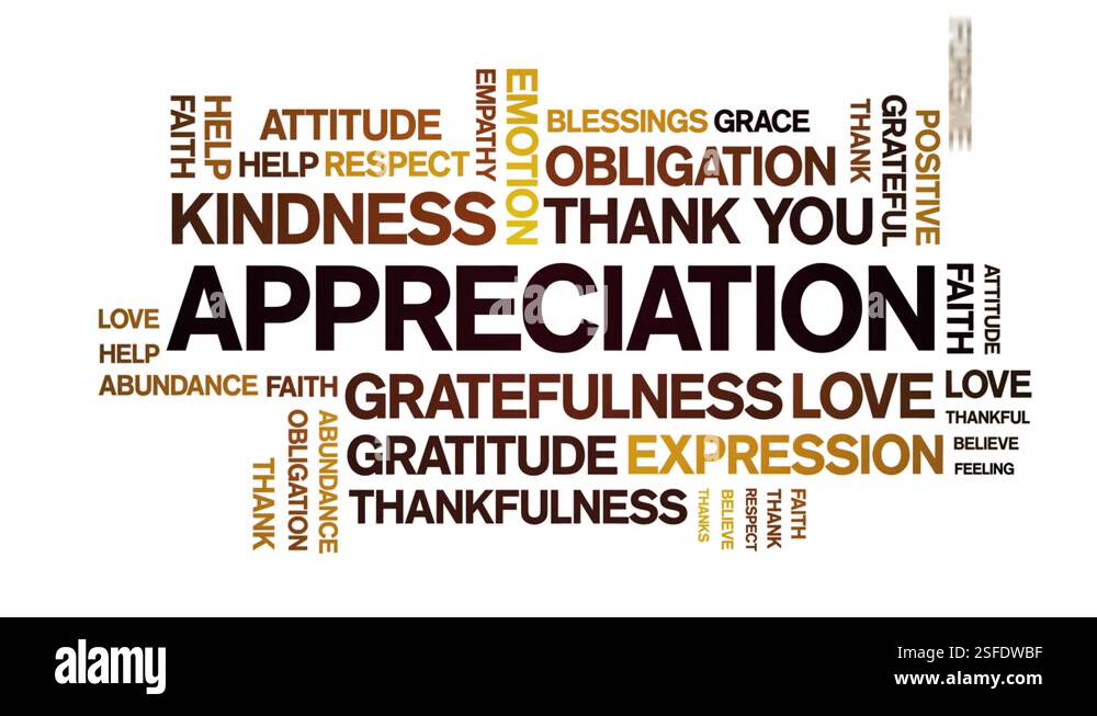 Appreciation animated word cloud,animation kinetic typography seamless ...