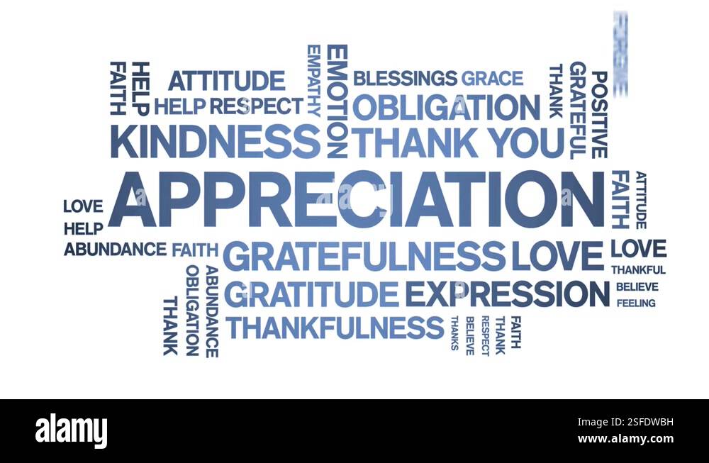 Appreciation animated word cloud,animation kinetic typography seamless ...