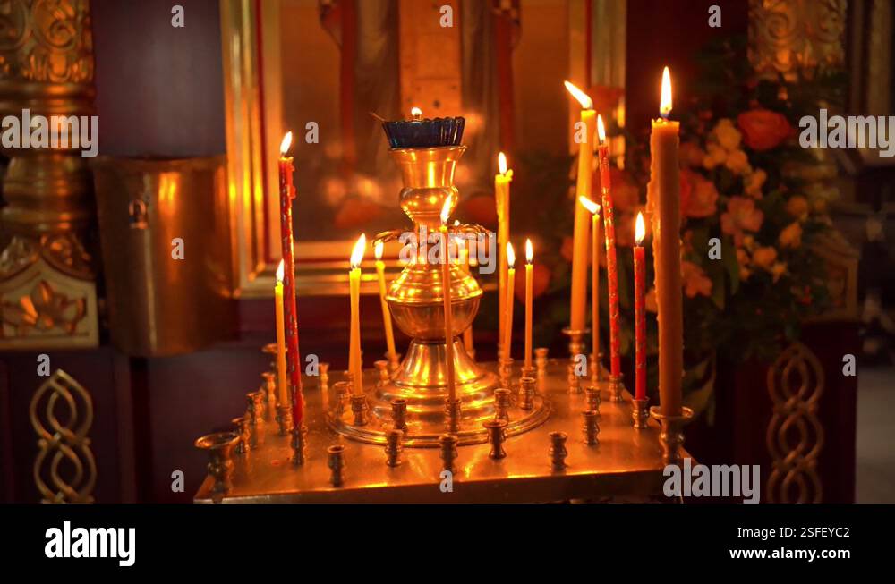 A candilo is a large candlestick in front of an icon in an Orthodox ...