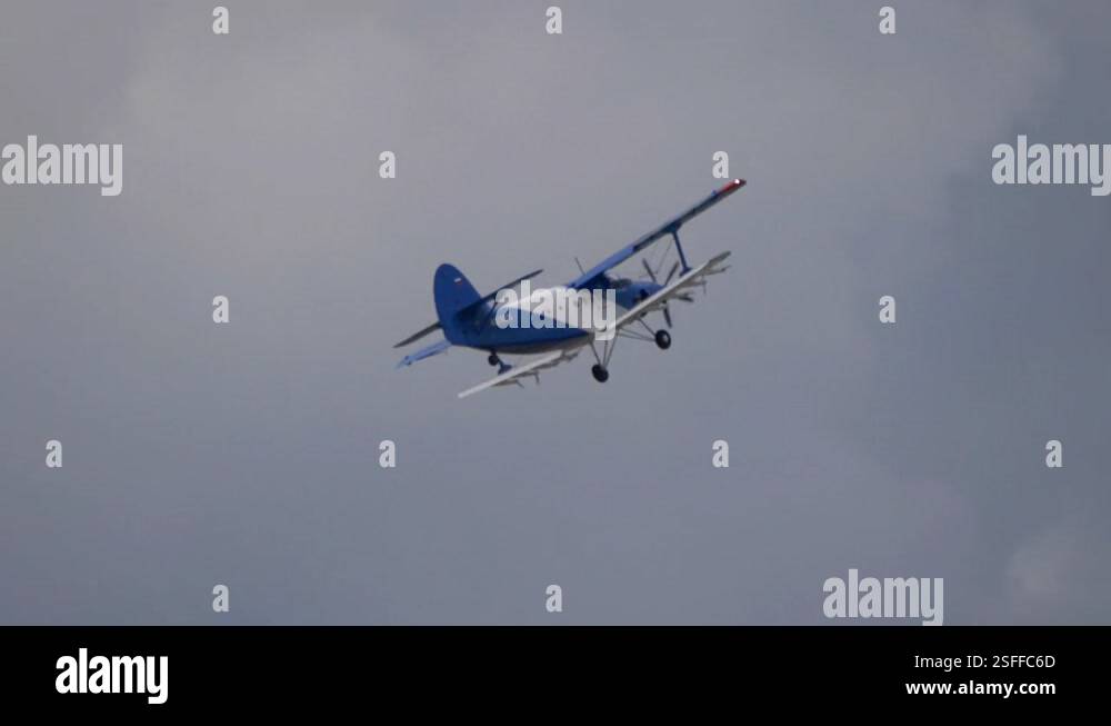 passenger plane biplane TVS-2MS demonstration flight of the ...