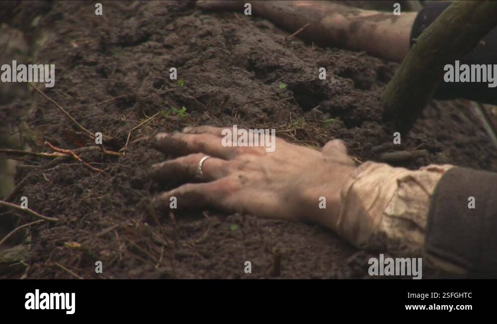 Civil War Union Soldiers dig in and defend in hasty woods earthworks ...