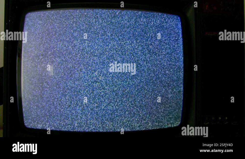 vintage cathode ray tube television with static on the screen Stock ...
