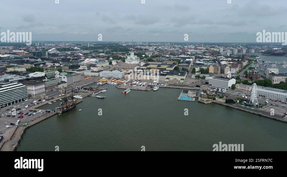 Helsinki Harbor and Market Square and Cathedral Square in Background ...