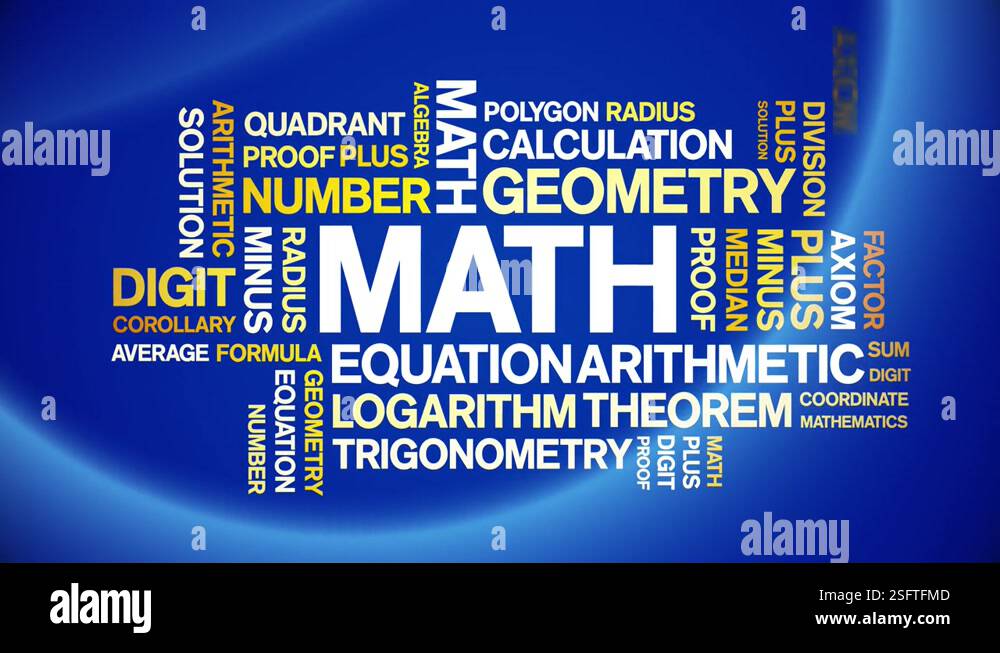 Math animated tag word cloud,text animation kinetic typography seamless ...