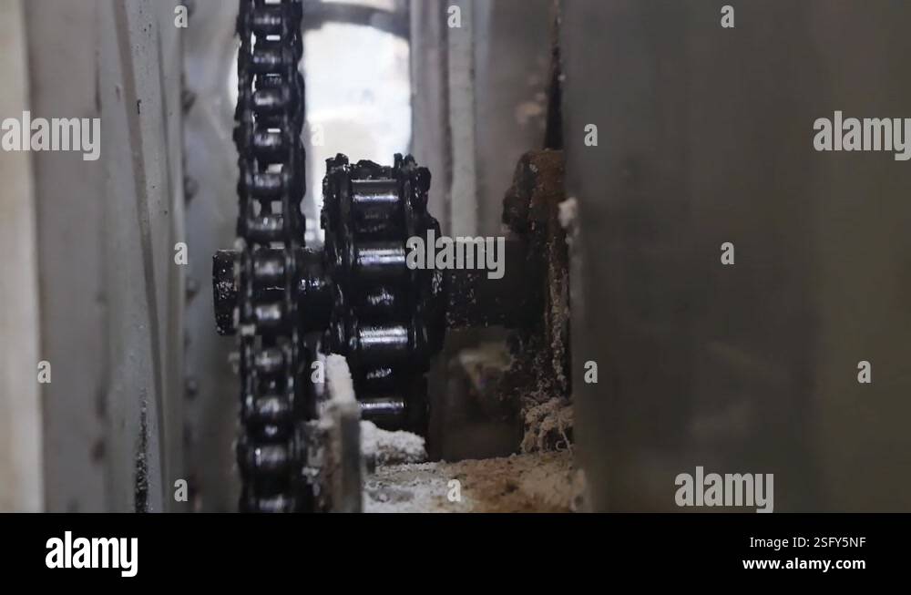 the old gear shaft rotation mechanism and the chain lubricated with ...