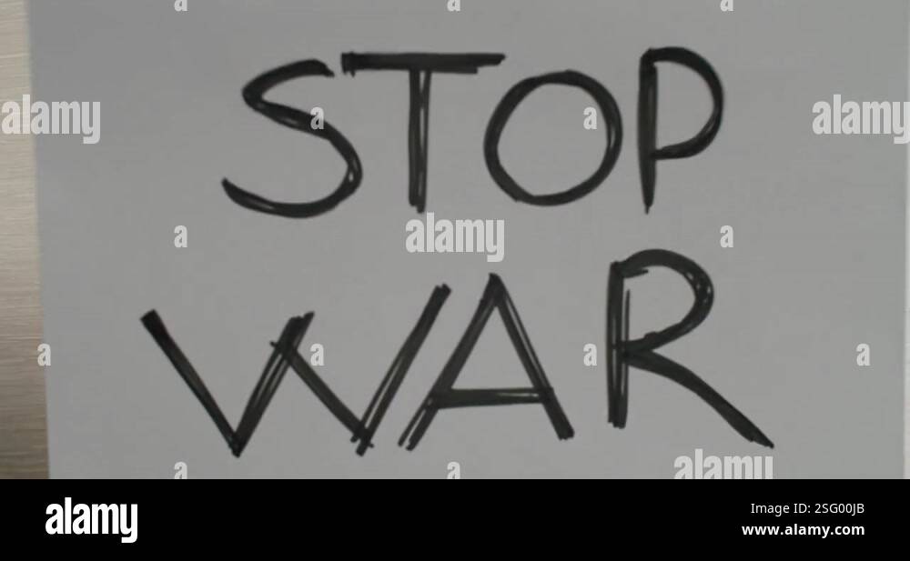 Paper falls with the message No War. We Want Stop War Message Stock ...