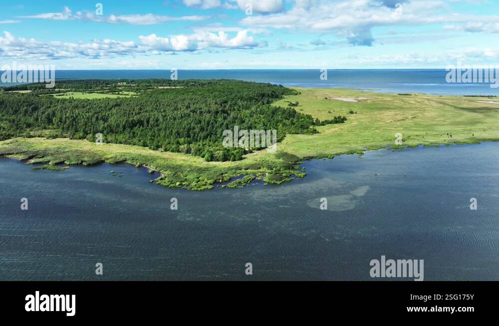 Drone footage of Kõinastu islet in the southern part of Väinameri Sea ...
