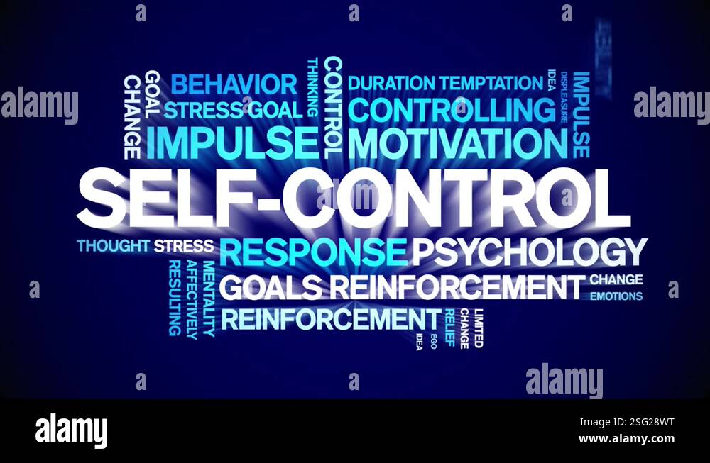 Self-Control animated word cloud,animation kinetic typography seamless ...