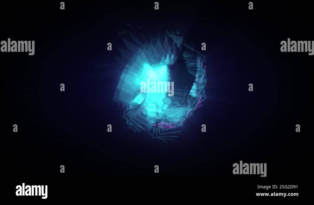 Abstract background 3D animation shiny futuristic object transforming ...