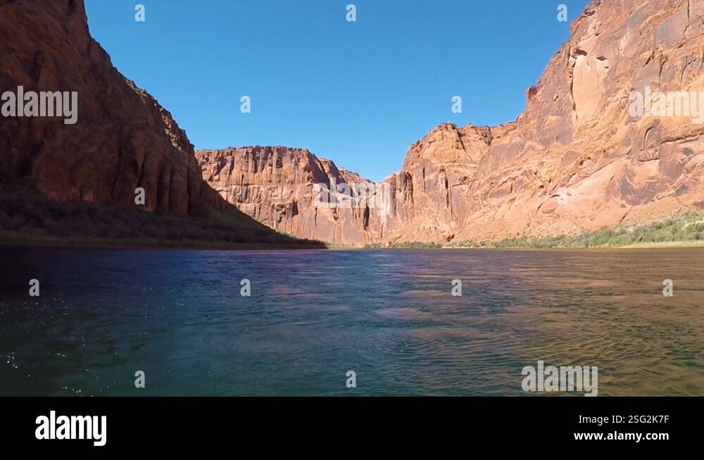 The rushing waters of the Colorado river along the Grand Canyon and the ...