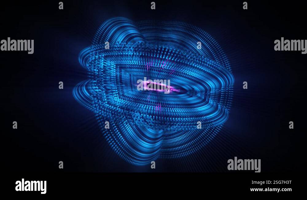 Abstract background 3D animation shiny futuristic object transforming ...