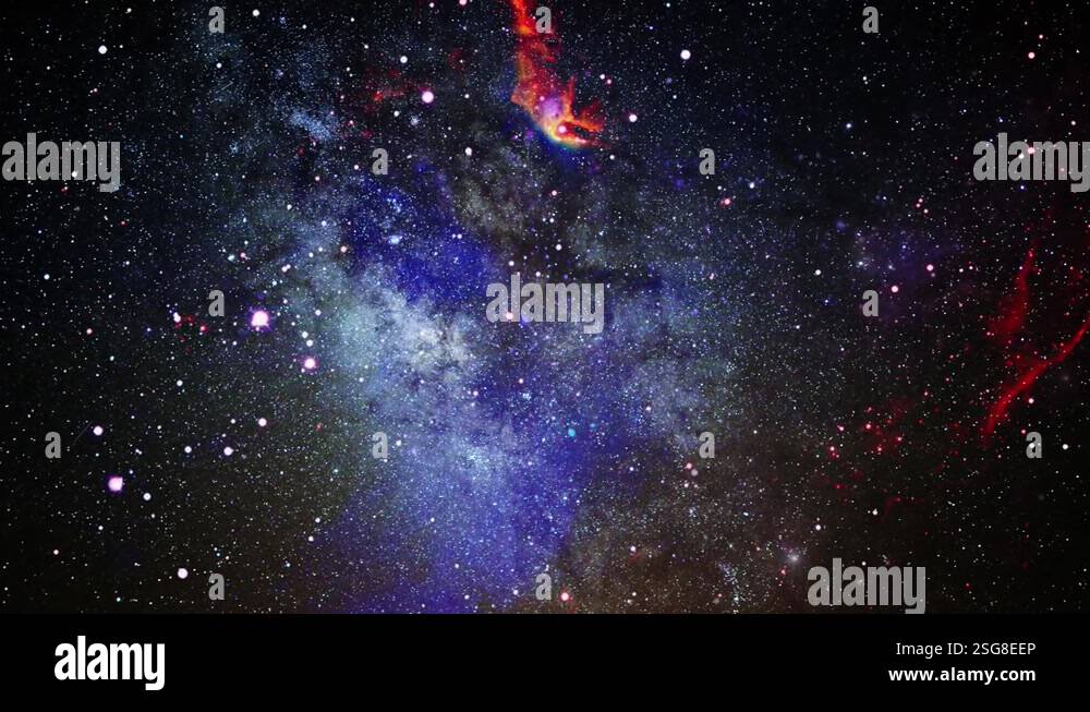 4k dark nebula clouds float in the star-filled universe Stock Video ...
