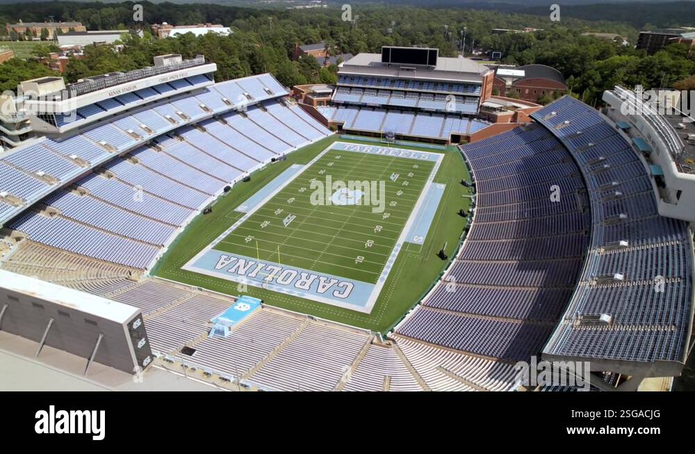 kenan memorial stadium on the unc chapel hill campus aerial Stock Video ...