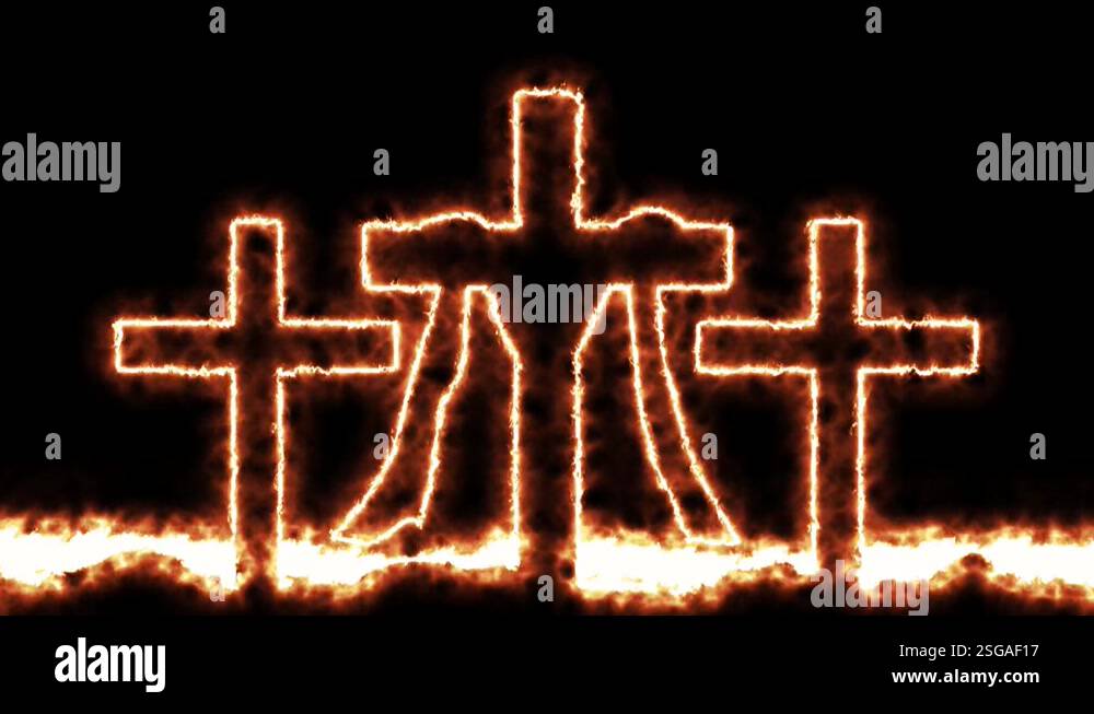 Animation of the cross of Jesus Christ and the cross of the two thieves ...