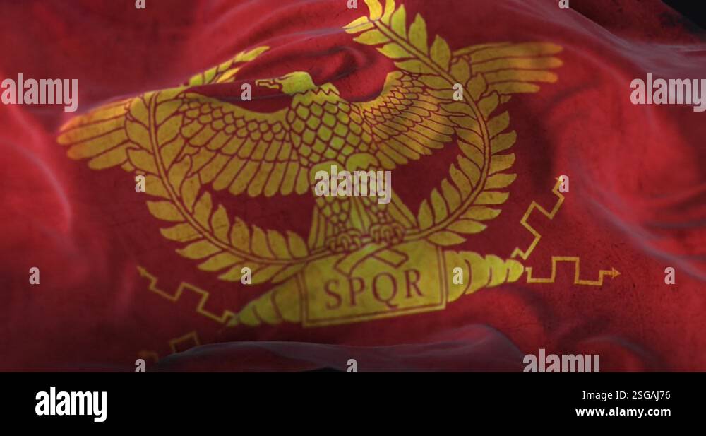 Old Roman Flag with Aquila and SPQR. Loop Stock Video Footage - Alamy