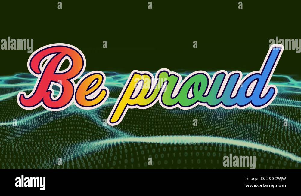 Animation of data processing over be proud text Stock Video Footage - Alamy