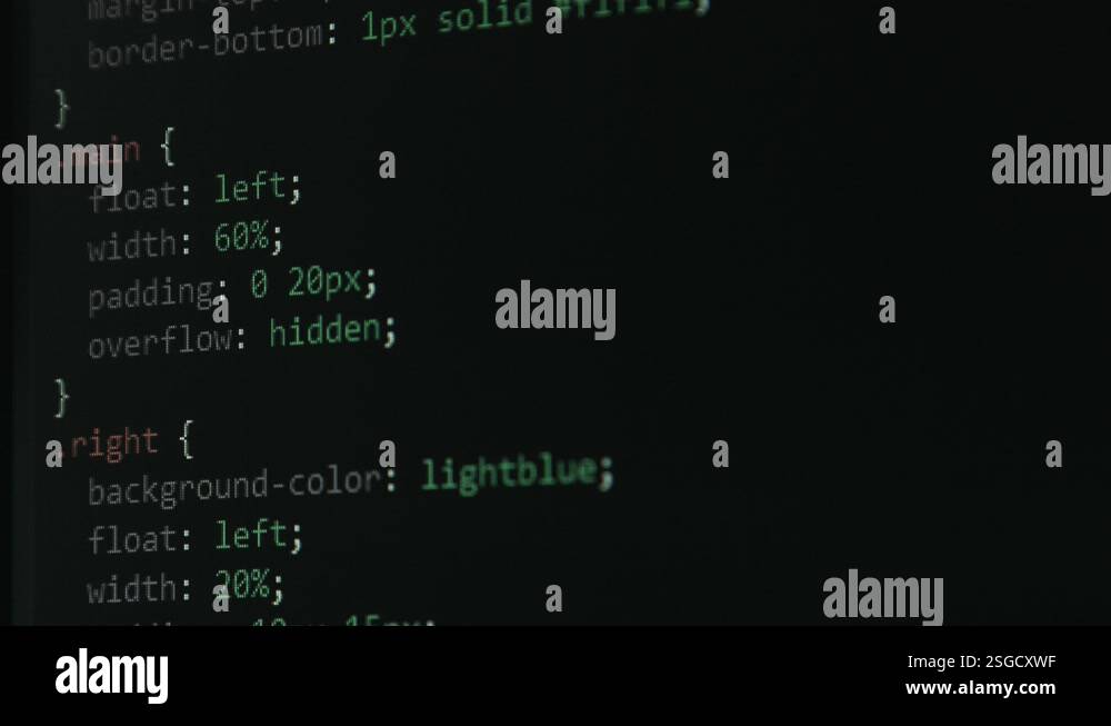 Code Screen with Different Colours being Navigated with Close Up Pixel ...