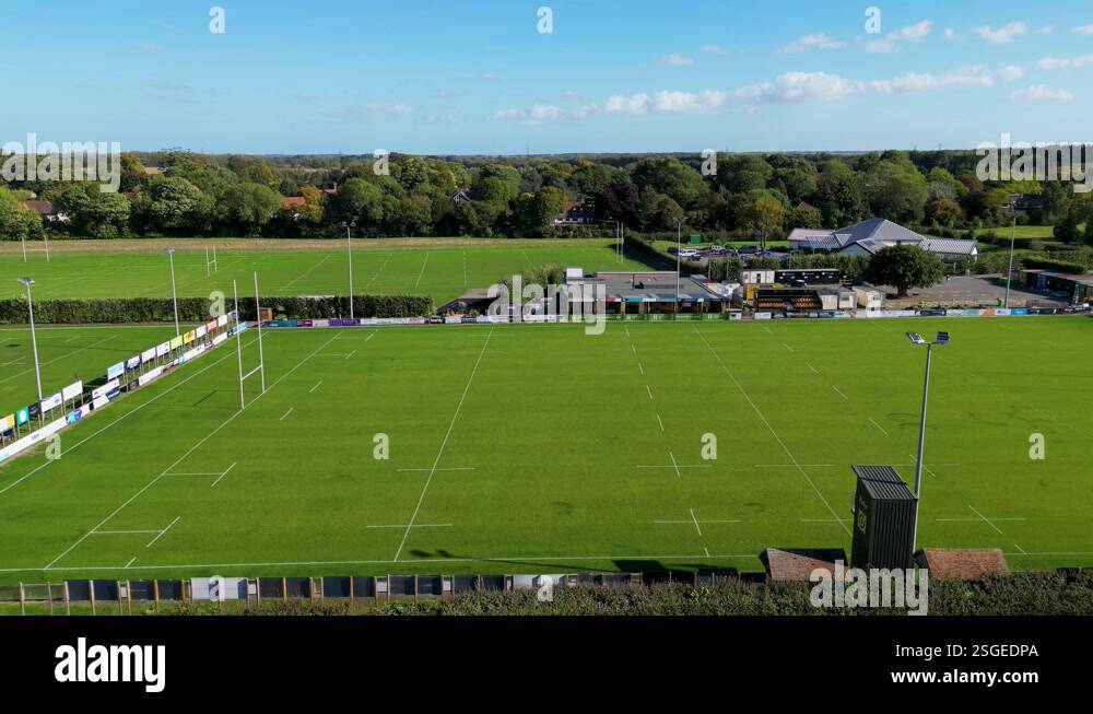 Canterbury Rugby club dolly left with a drone Stock Video Footage - Alamy