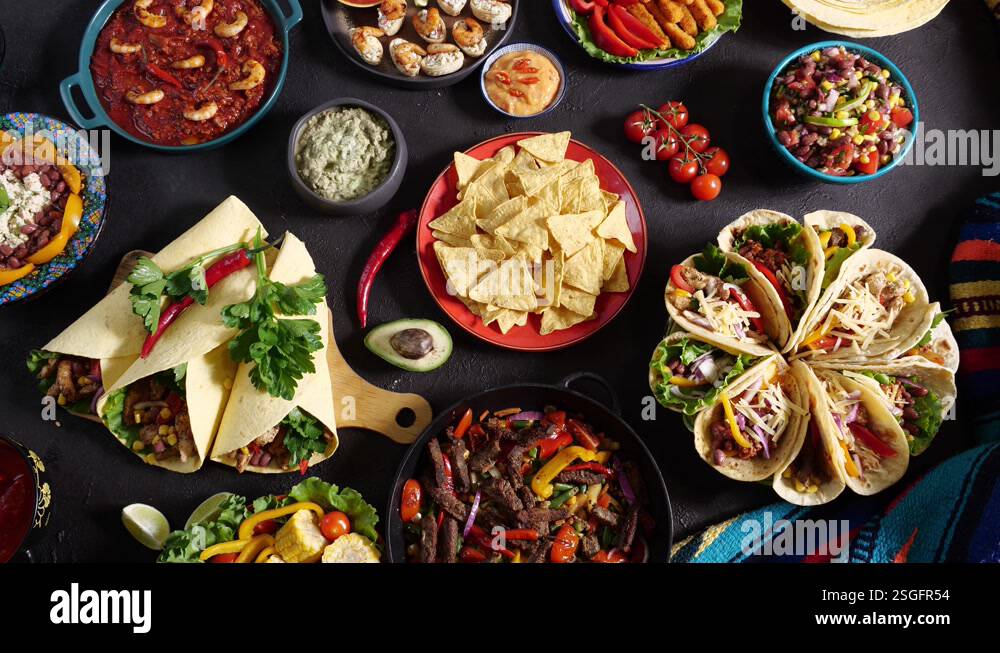 Authentic Mexican Food. Mexican traditional cuisine. Burritos Tacos