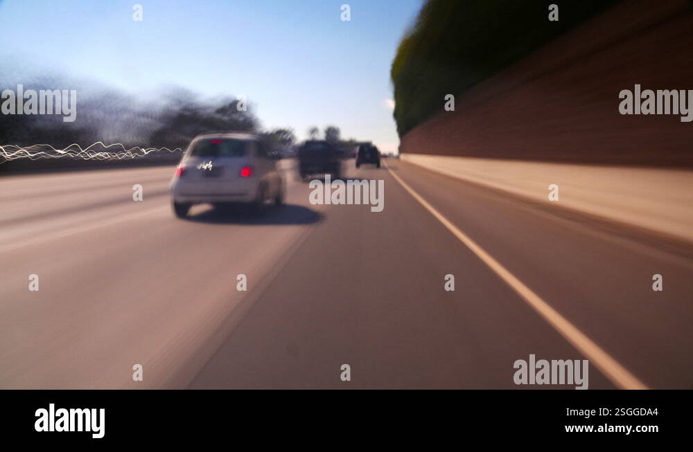 Time Lapse Shot Of Vehicles Moving And Crossing Signals On Highway In ...