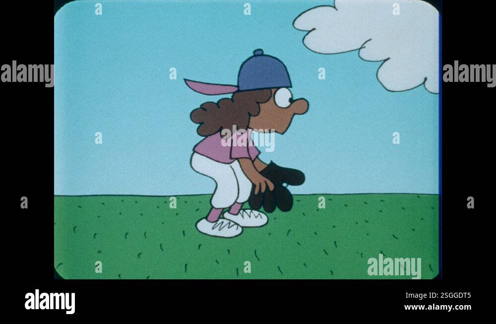 1990s: Alien speaks. Person catches softball and smiles. Person looks ...