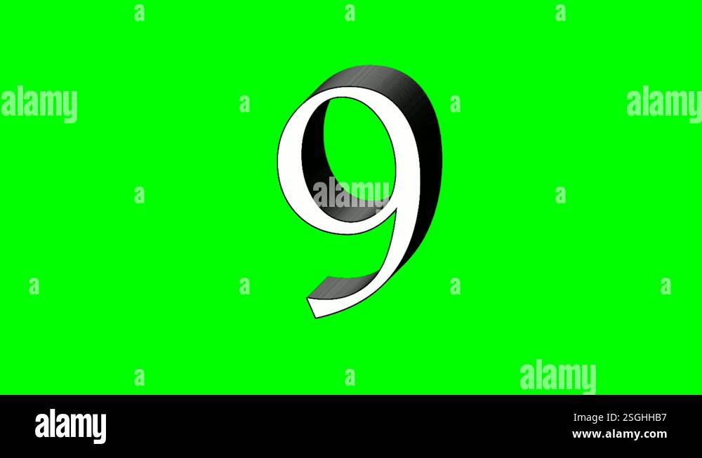 Number 9 nine animation green screen .motion graphics design cartoon ...
