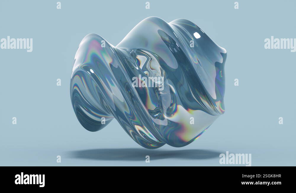 Clear iridescent fluid in zero gravity 3D render animation Stock Video ...