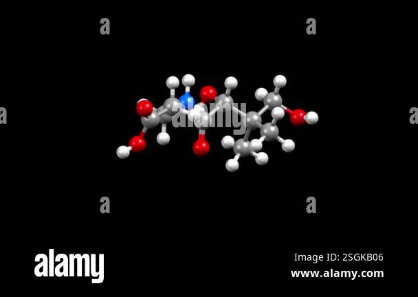 Structure of vitamin B5 (pantothenic acid). Animated 3D ball-and-stick ...
