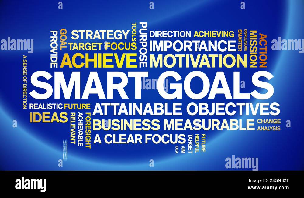 Smart Goals animated word cloud,animation kinetic typography seamless ...