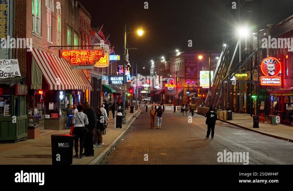 Beale Street in Memphis - the home of Blues and Rock Music and a ...