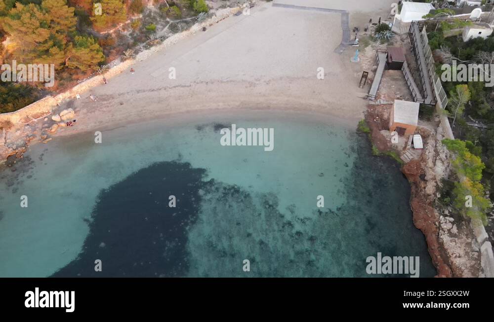 Cala Gracio and Cala Gracioneta beaches in Ibiza, Spain Stock Video ...