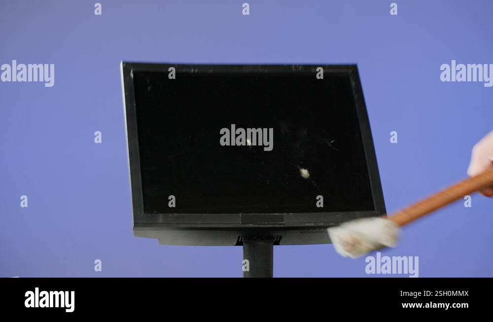 Crazy angry man hit pc keyboard laptop with hammer, depression and ...