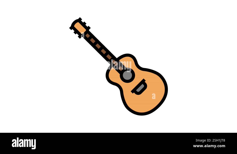 guitar musical instrument color icon animation Stock Video Footage - Alamy